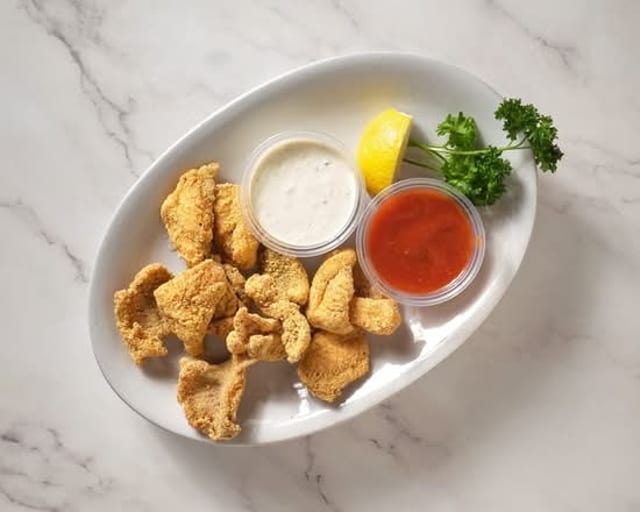 Pan Fried Catfish Pieces.